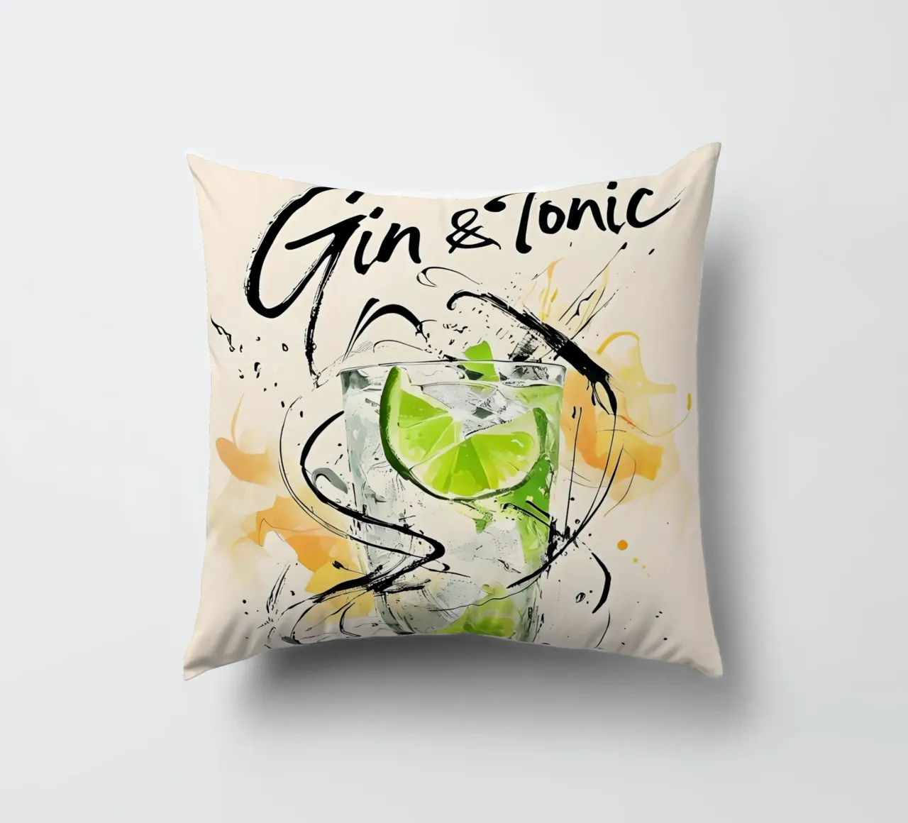 Gin e Tonic in acquerello cuscino da 🥝 KIWI STORE