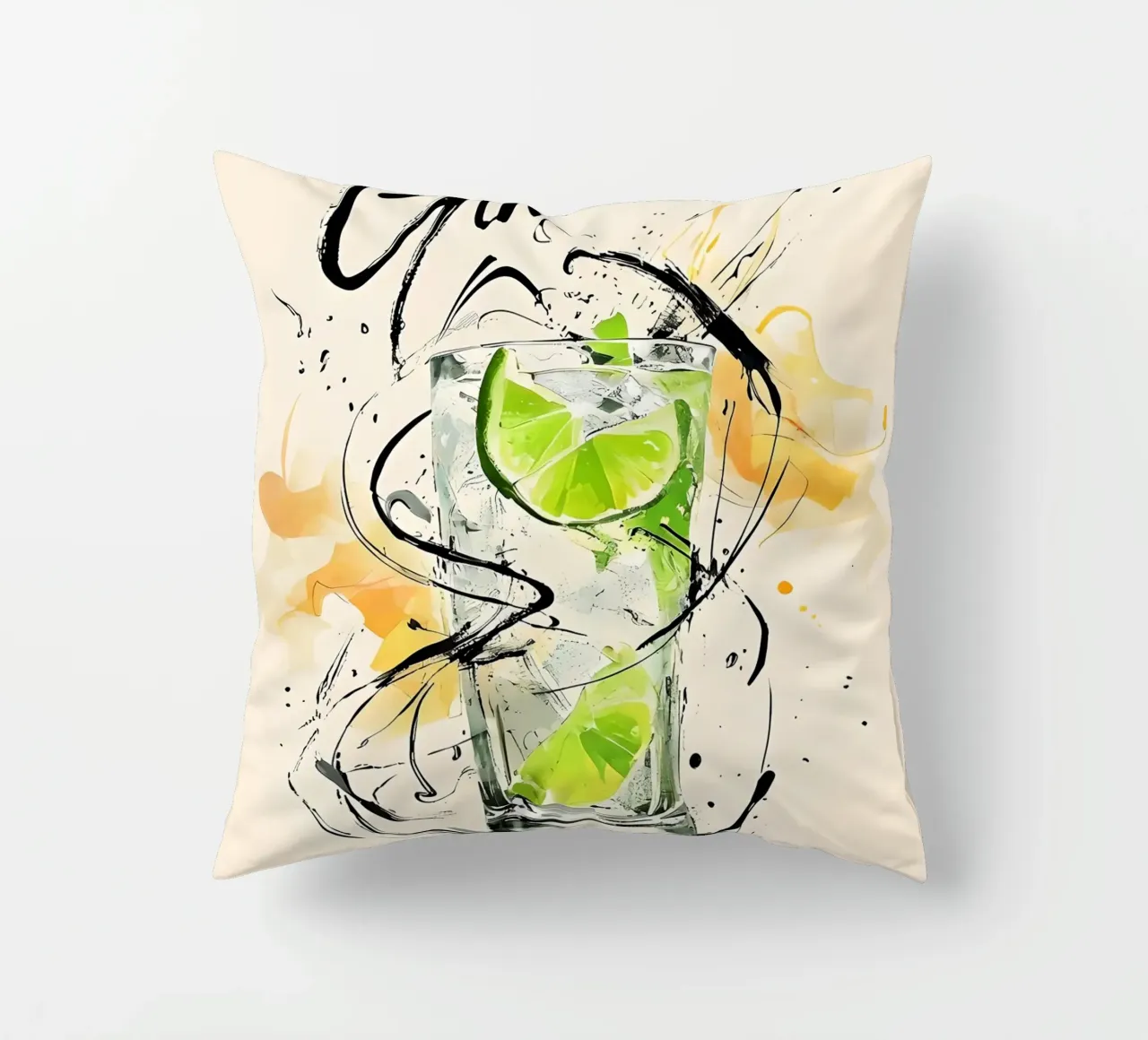 Gin e Tonic in acquerello cuscino da 🥝 KIWI STORE
