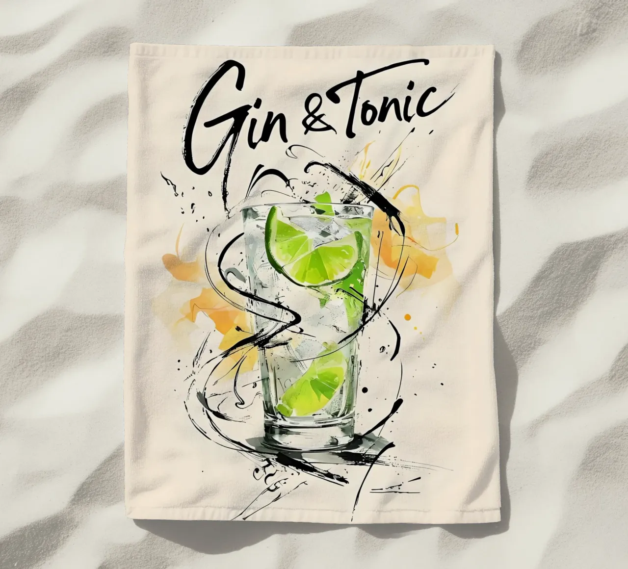 Gin e Tonic in acquerello telo mare da 🥝 KIWI STORE