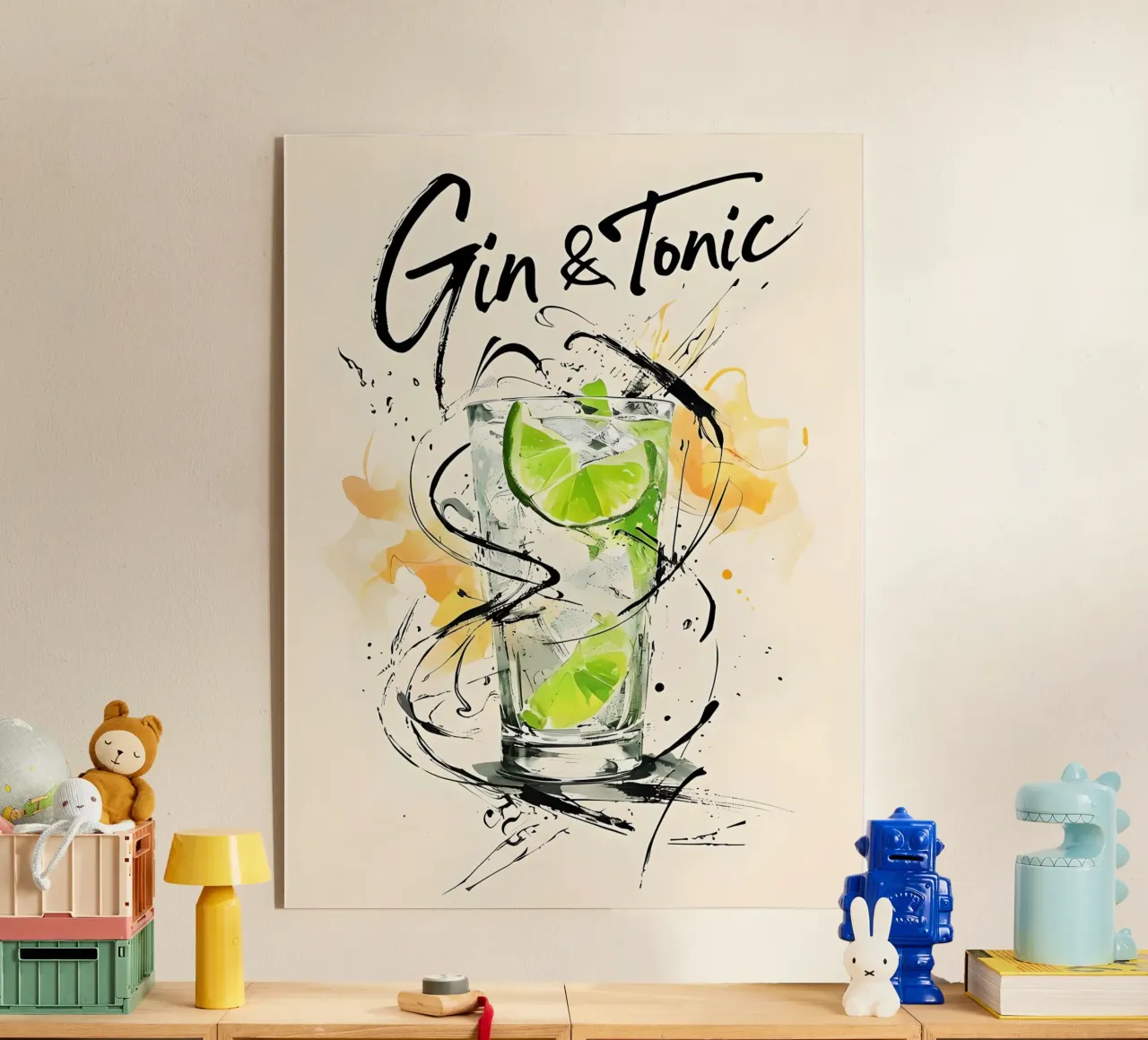 Gin e Tonic in acquerello plexiglass da 🥝 KIWI STORE
