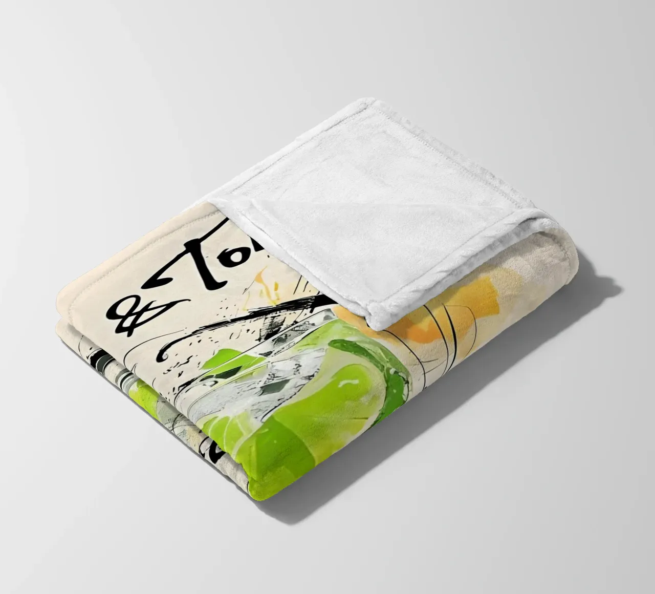 Gin e Tonic in acquerello coperta in pile da 🥝 KIWI STORE