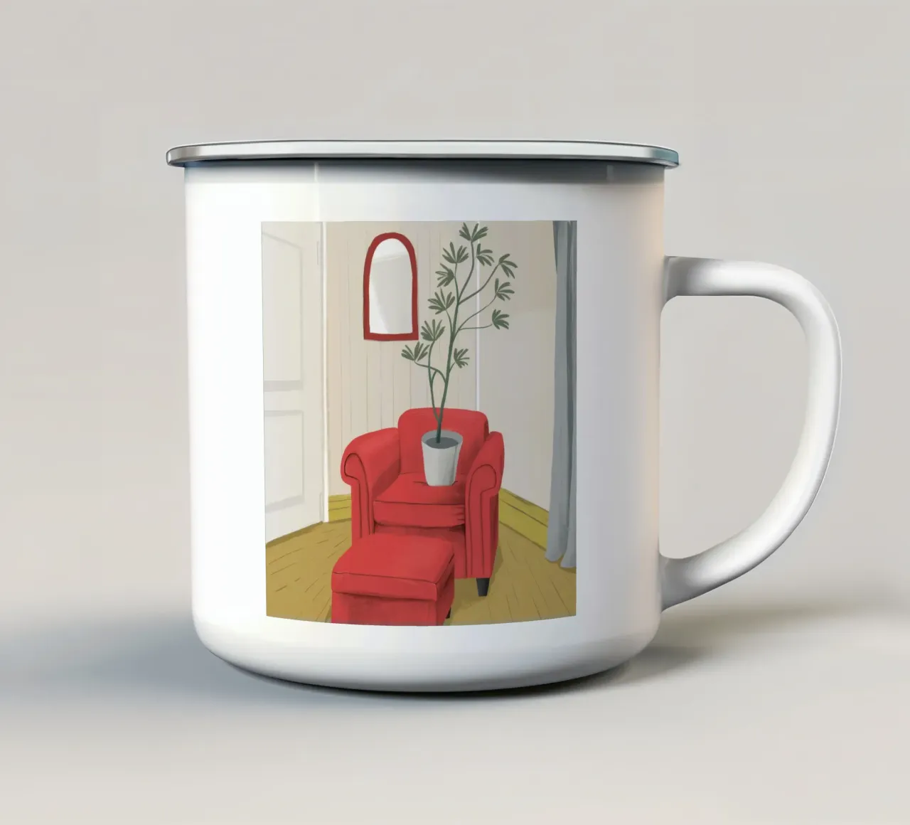Sedia per piante di pomodoro tazza in smalto da Pan Denim