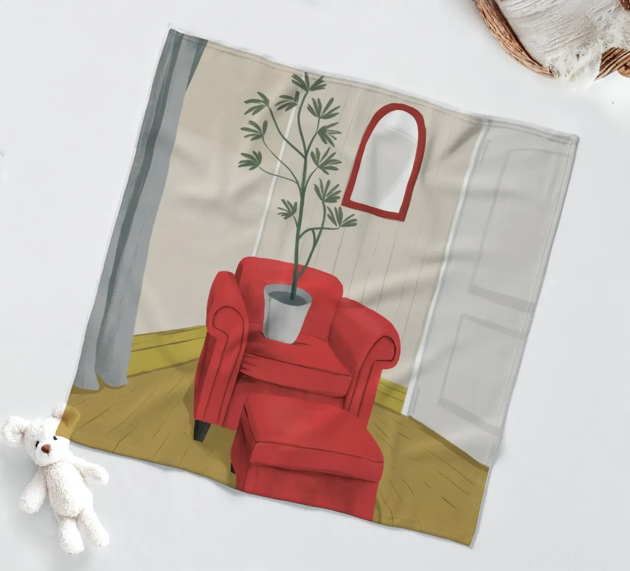 Sedia per piante di pomodoro coperta in pile da Pan Denim