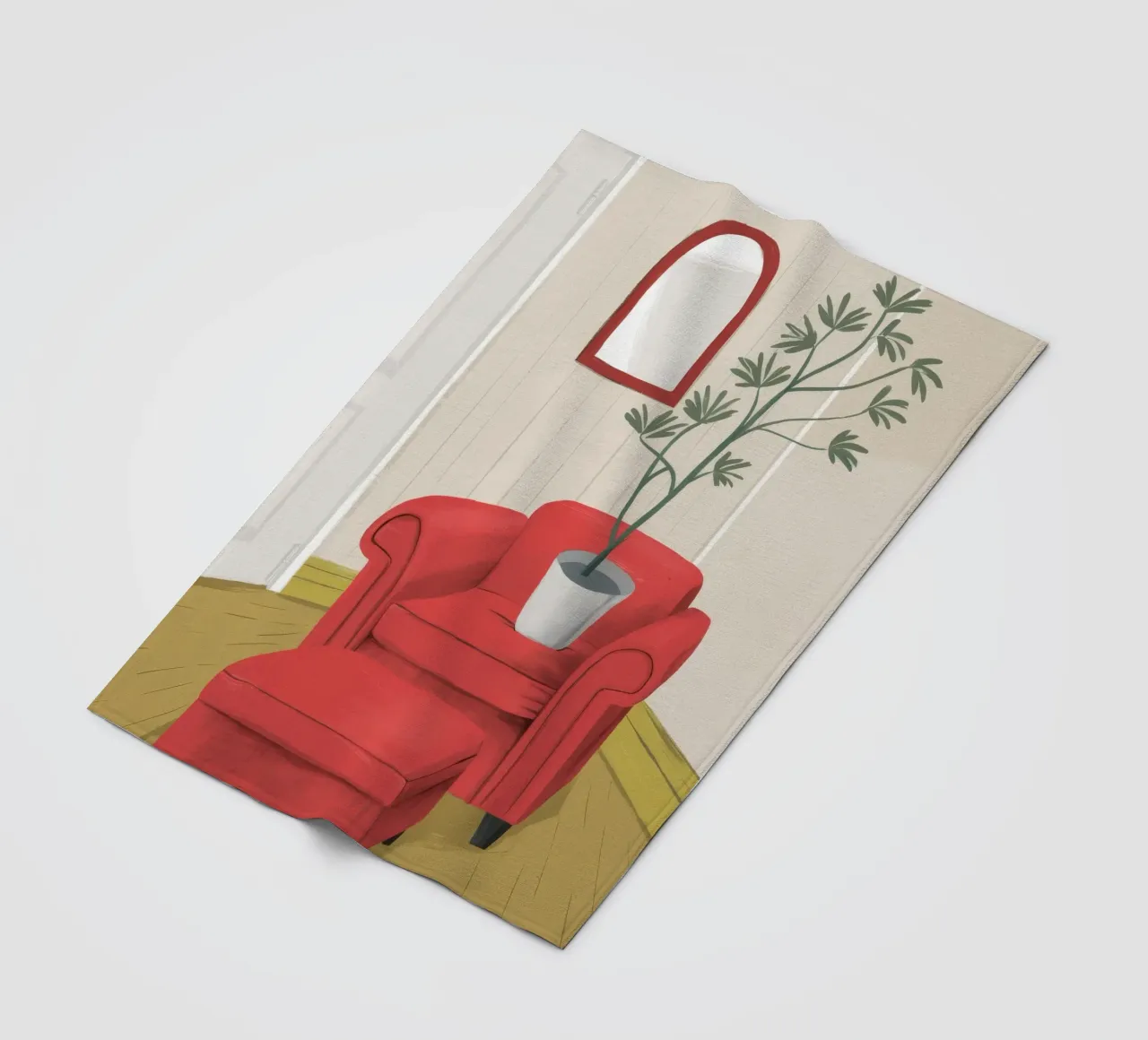 Sedia per piante di pomodoro coperta in pile da Pan Denim
