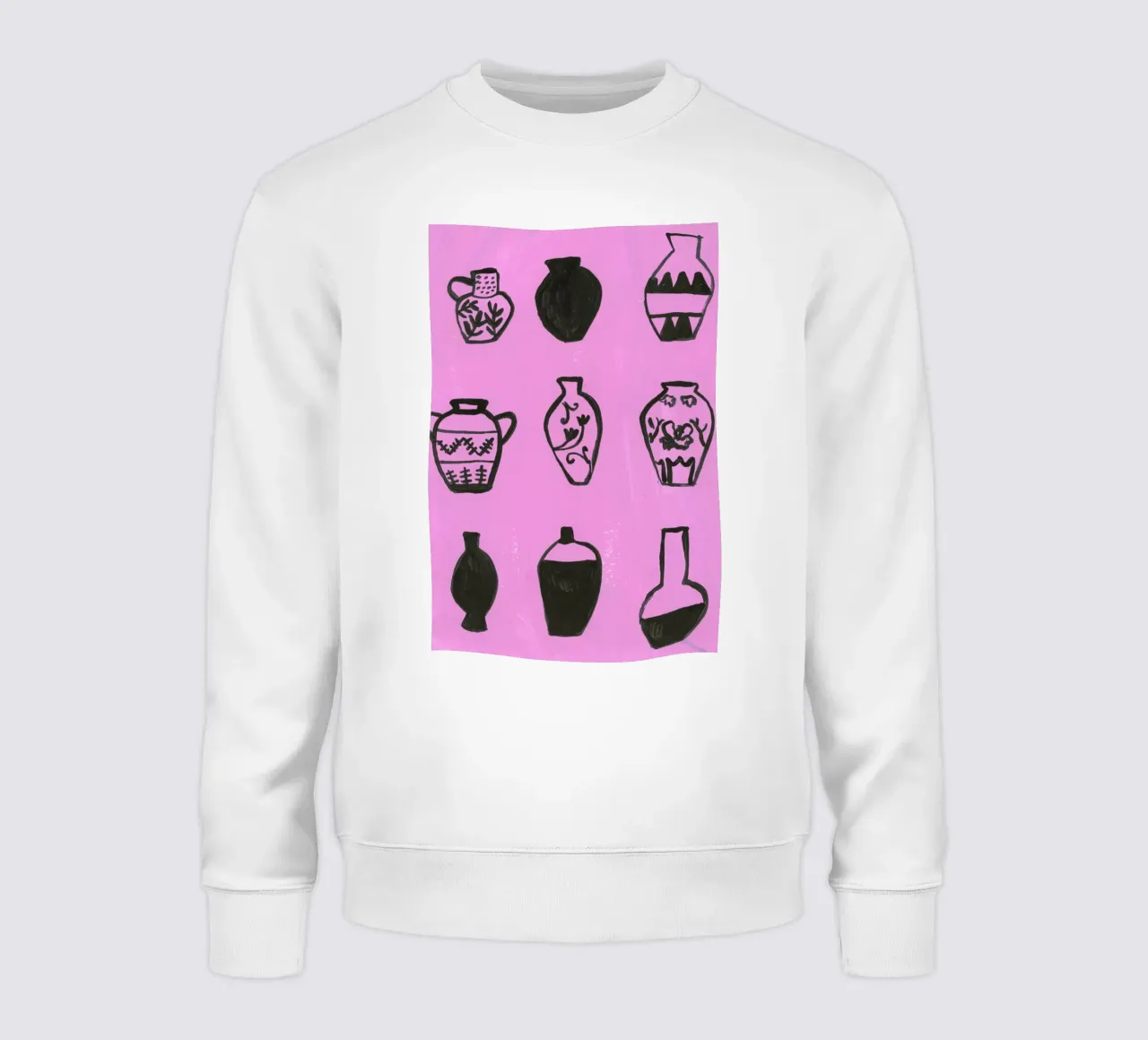 Vases On A Pink Background felpa da Sonia Brittain