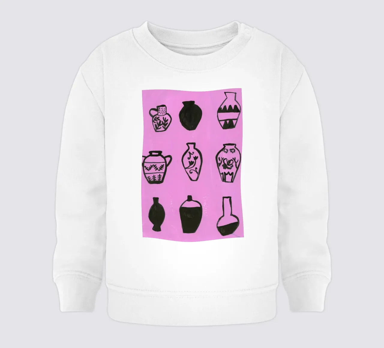 Vases On A Pink Background sudadera de bebé de Sonia Brittain