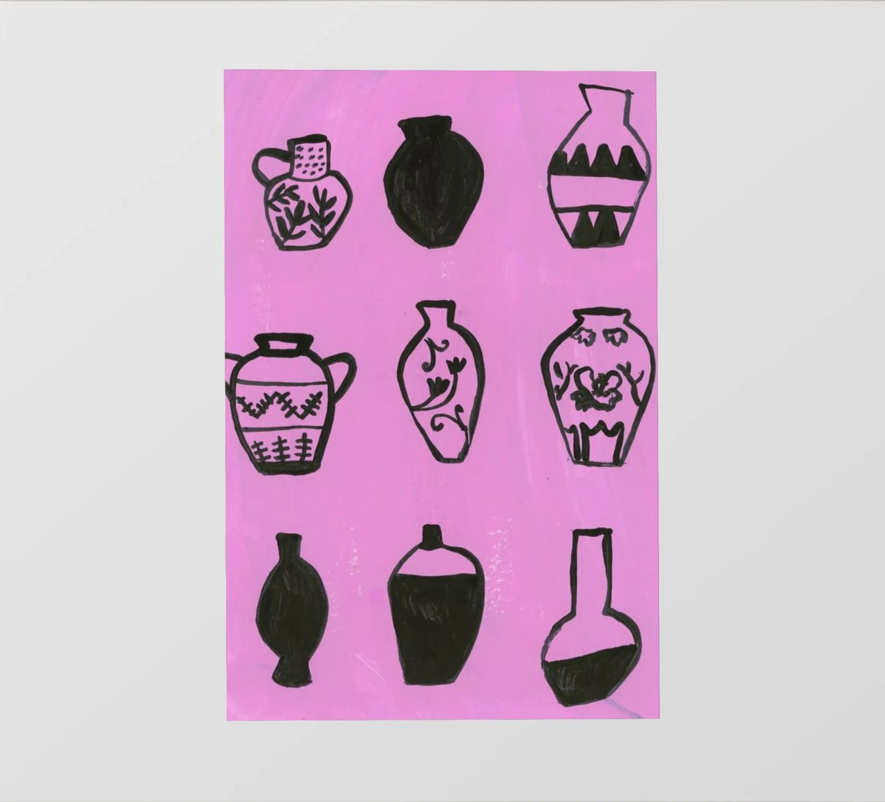 Vases On A Pink Background pellicola backlit da Sonia Brittain