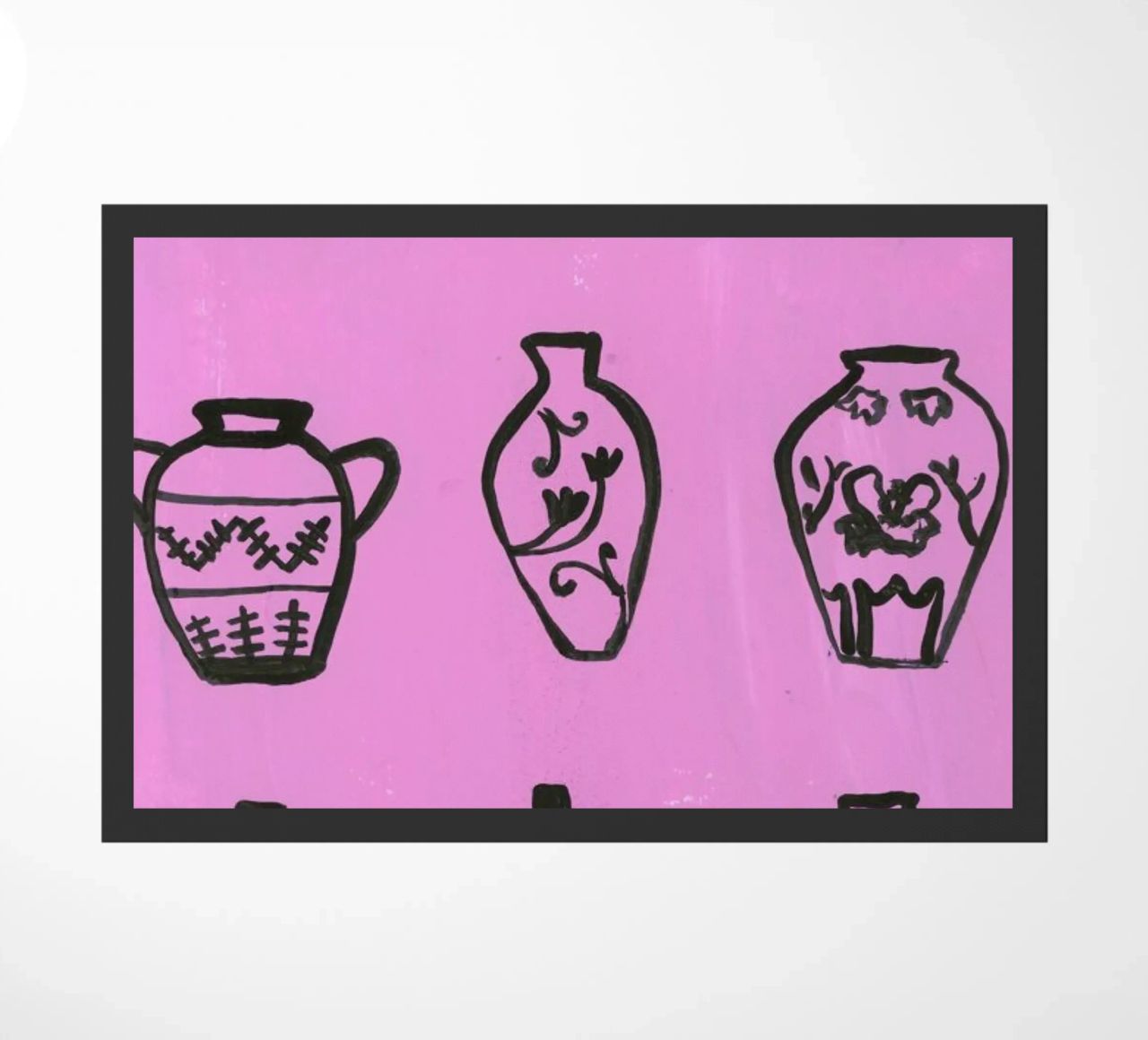 Vases On A Pink Background zerbino da Sonia Brittain