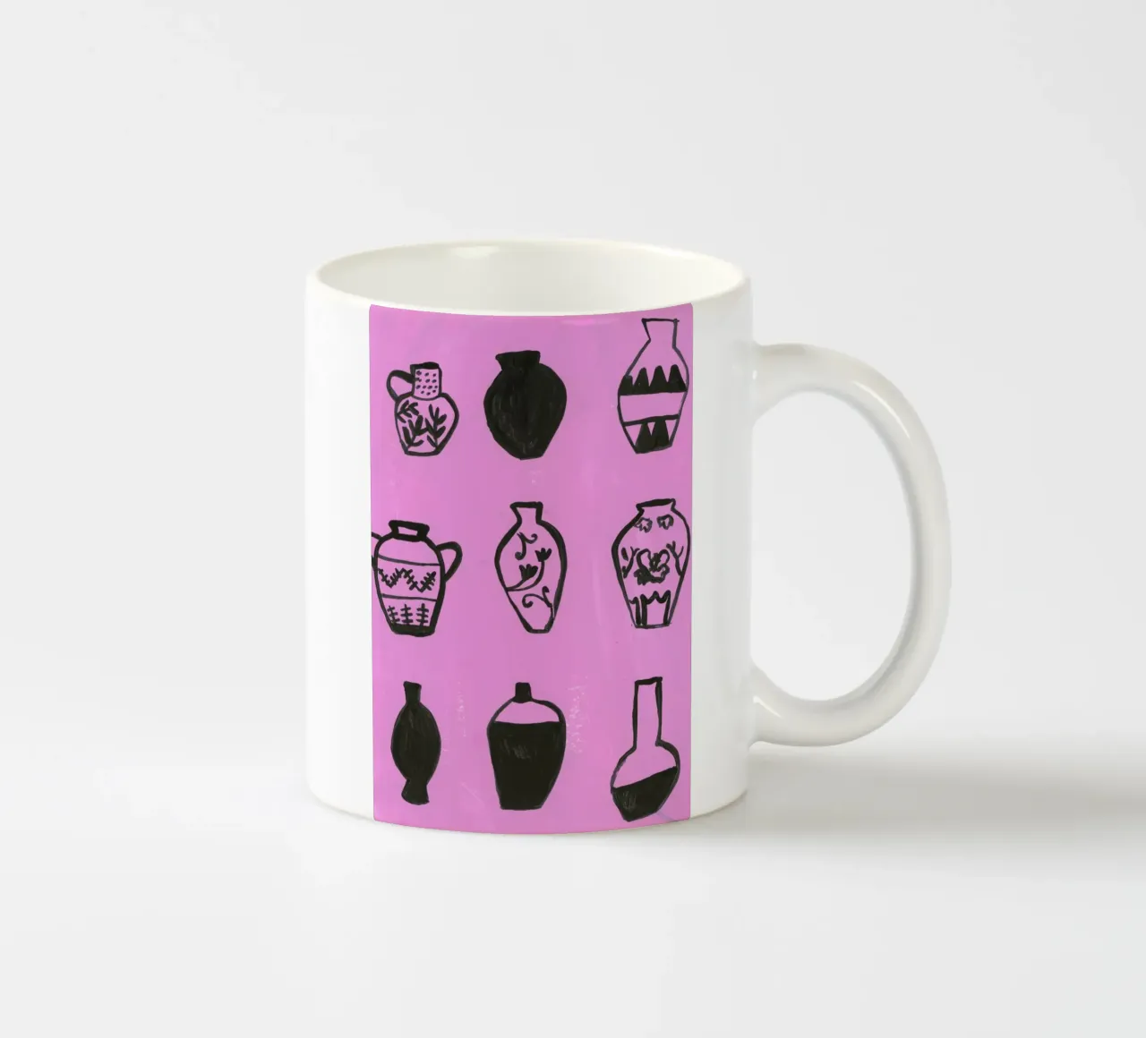 Vases On A Pink Background Keramik Tasse von Sonia Brittain
