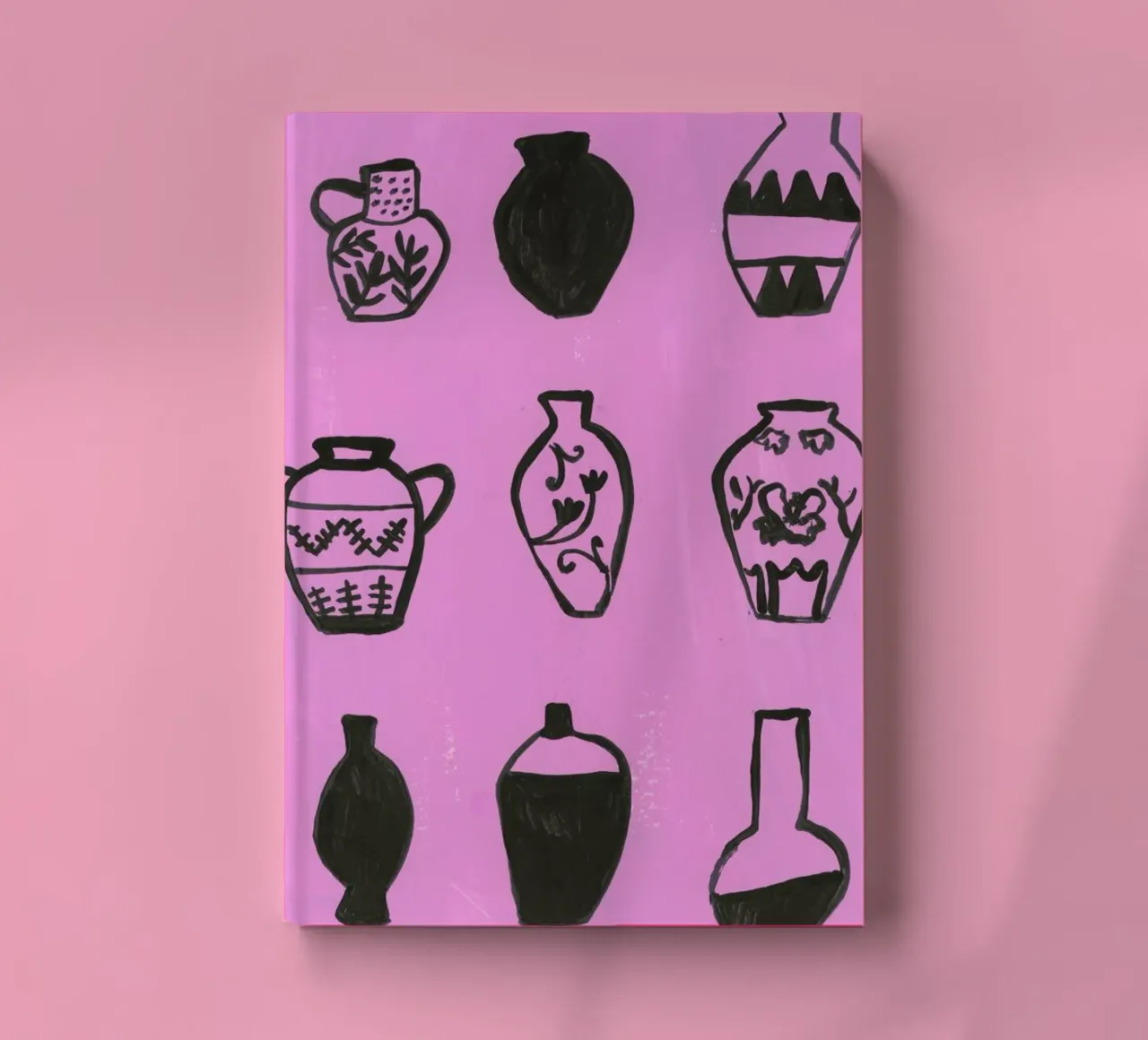 Vases On A Pink Background notebook by Sonia Brittain
