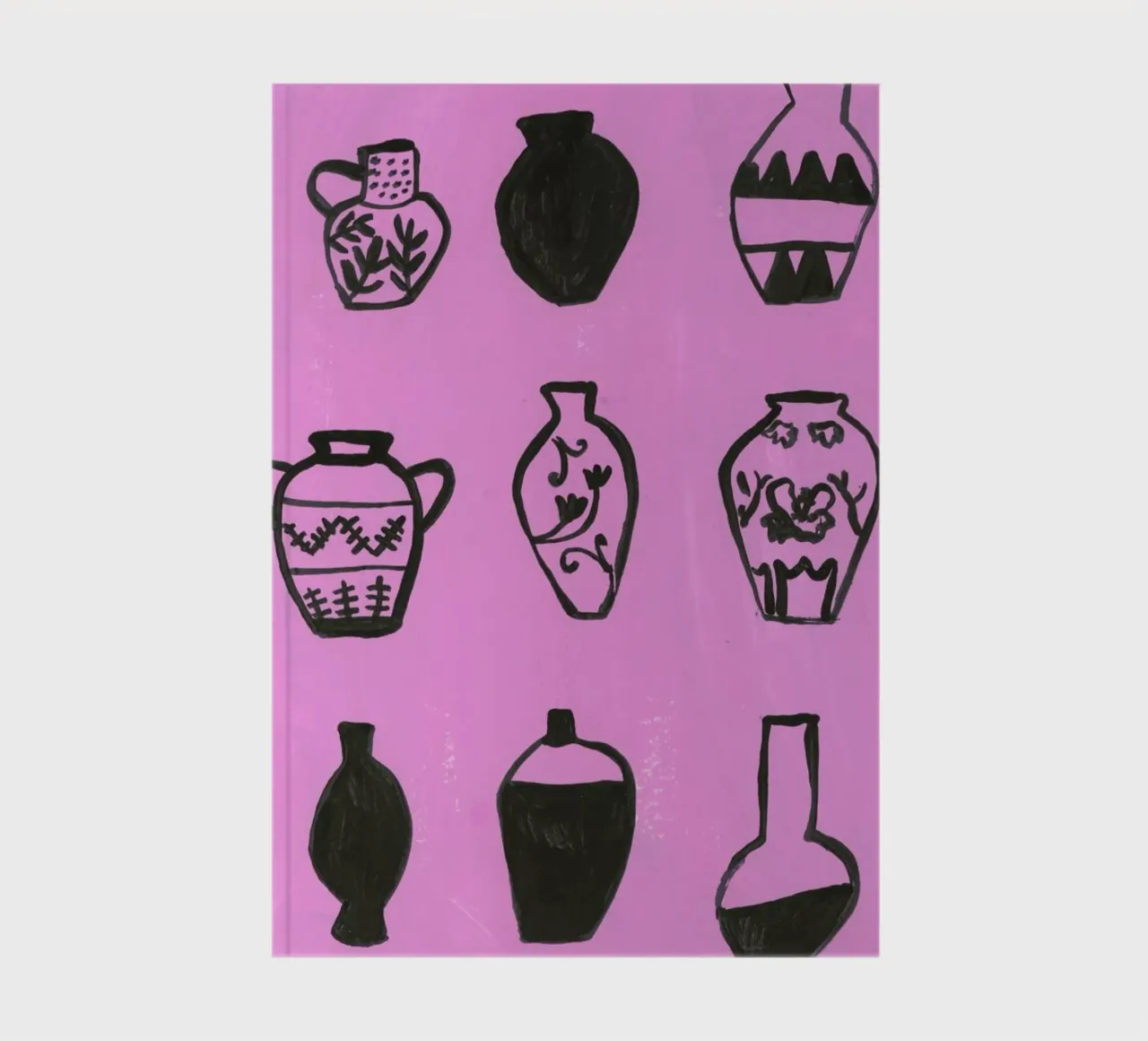 Vases On A Pink Background notebook by Sonia Brittain