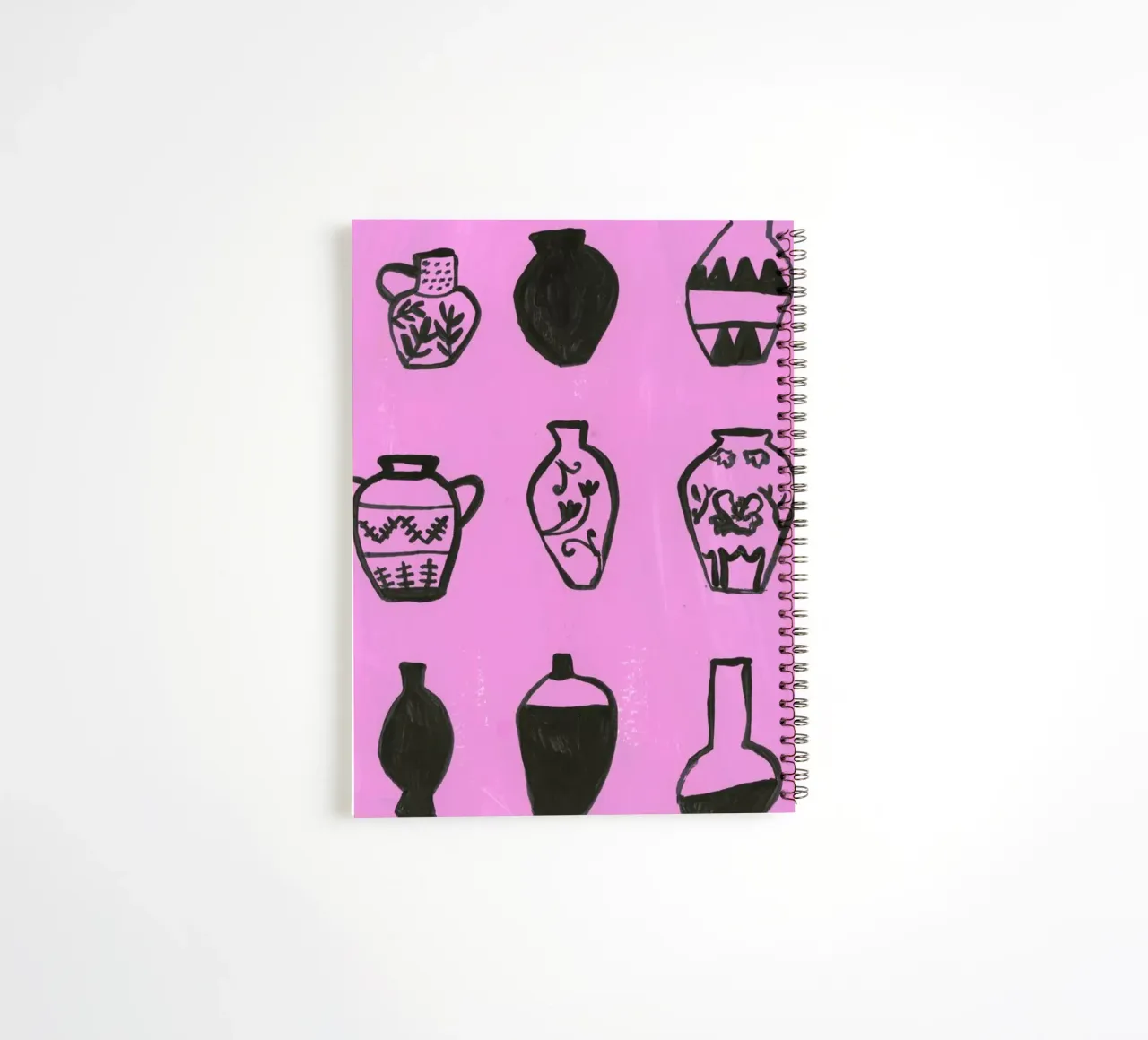 Vases On A Pink Background Ringbuch von Sonia Brittain