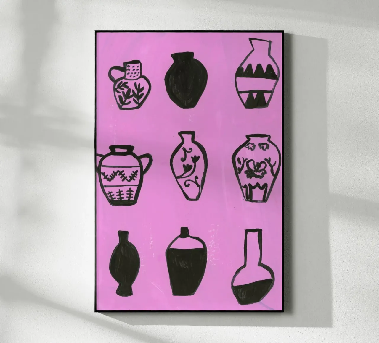 Vases On A Pink Background plexiglass da Sonia Brittain