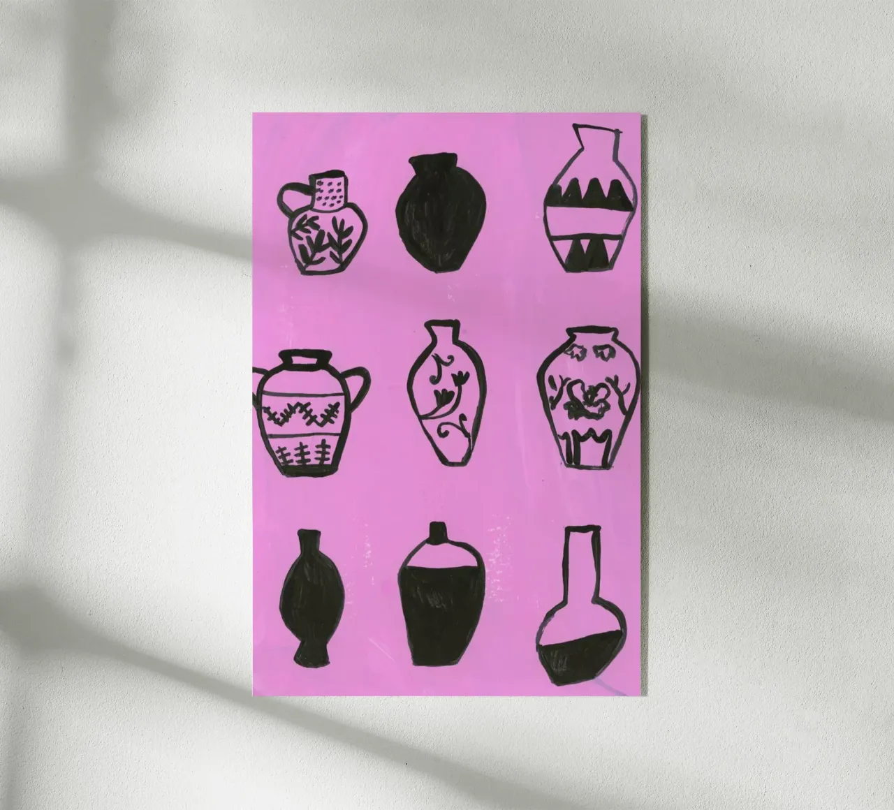 Vases On A Pink Background plexiglass da Sonia Brittain