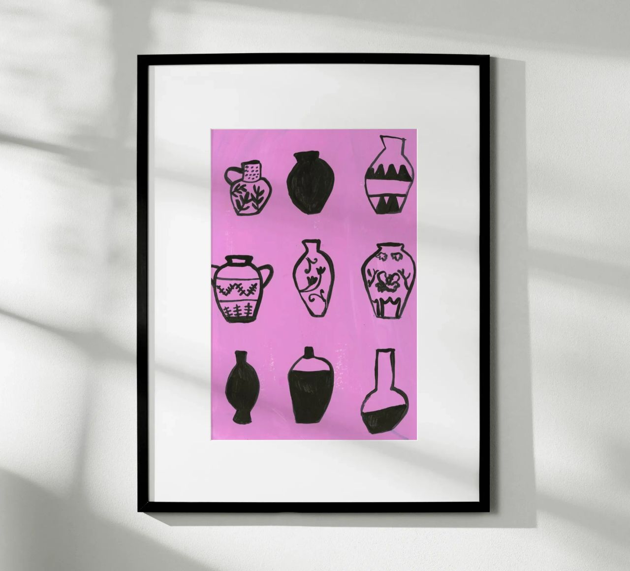 Vases On A Pink Background poster da Sonia Brittain