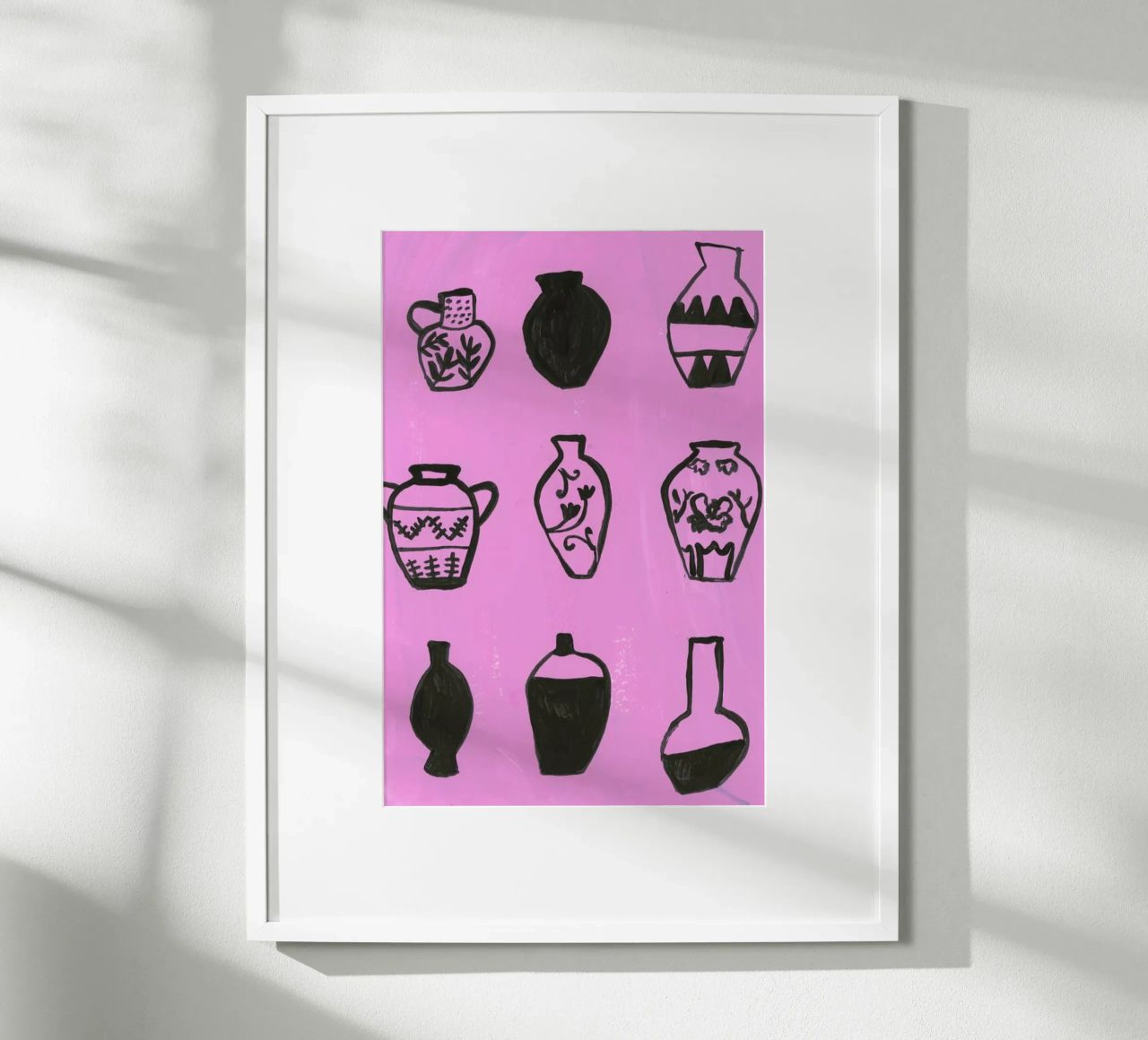 Vases On A Pink Background poster da Sonia Brittain