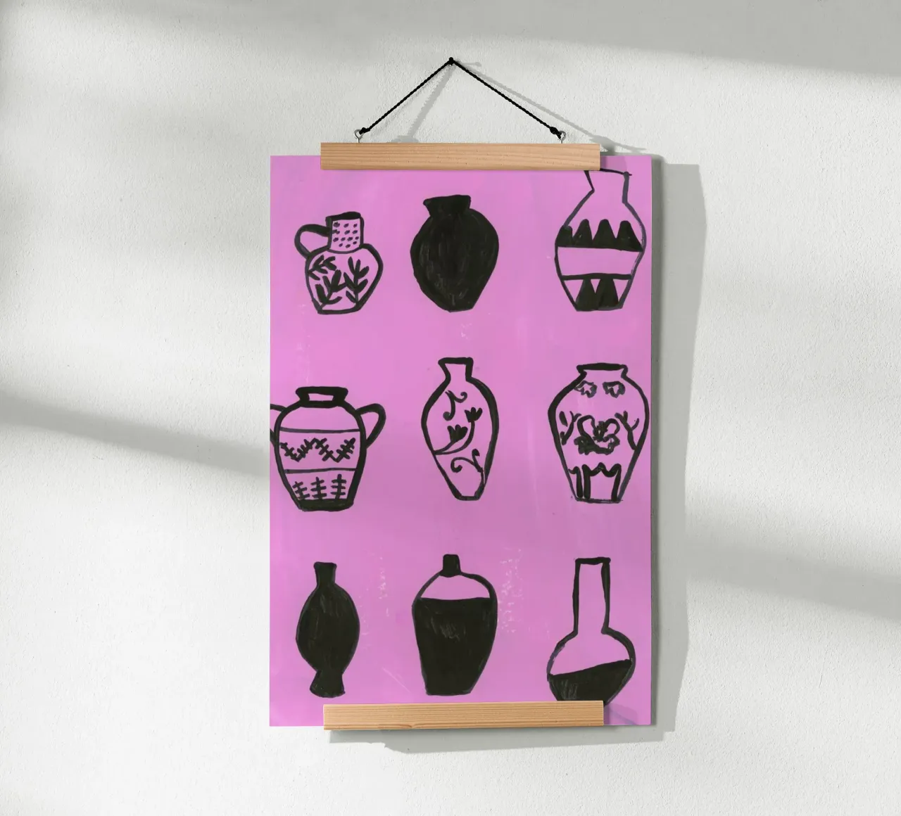 Vases On A Pink Background carta hahnemühle da Sonia Brittain