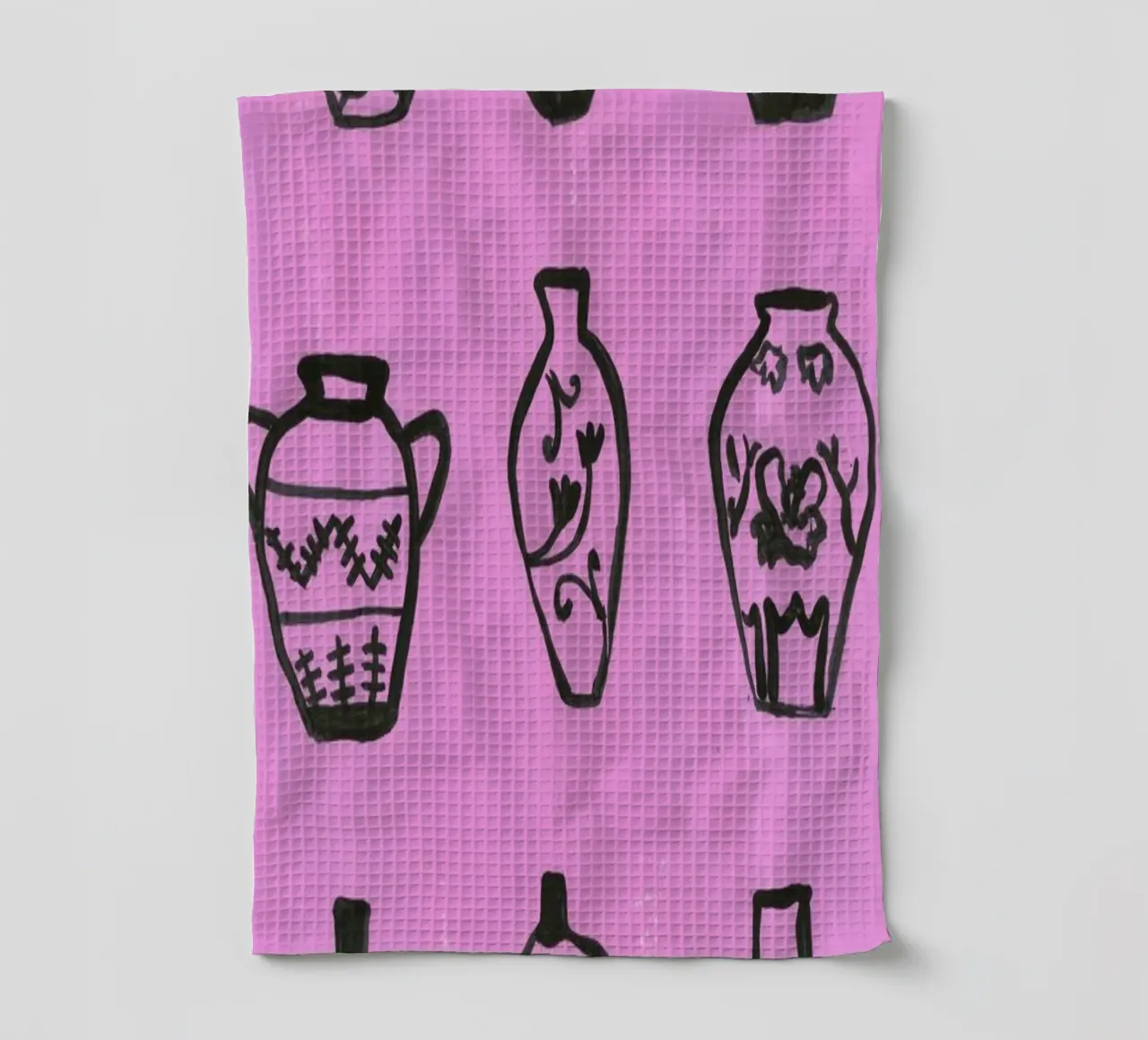 Vases On A Pink Background canovaccio da cucina da Sonia Brittain