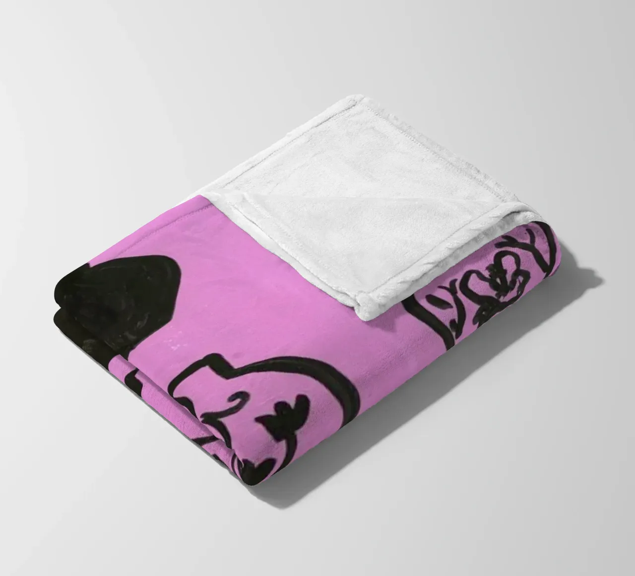 Vases On A Pink Background coperta in pile da Sonia Brittain