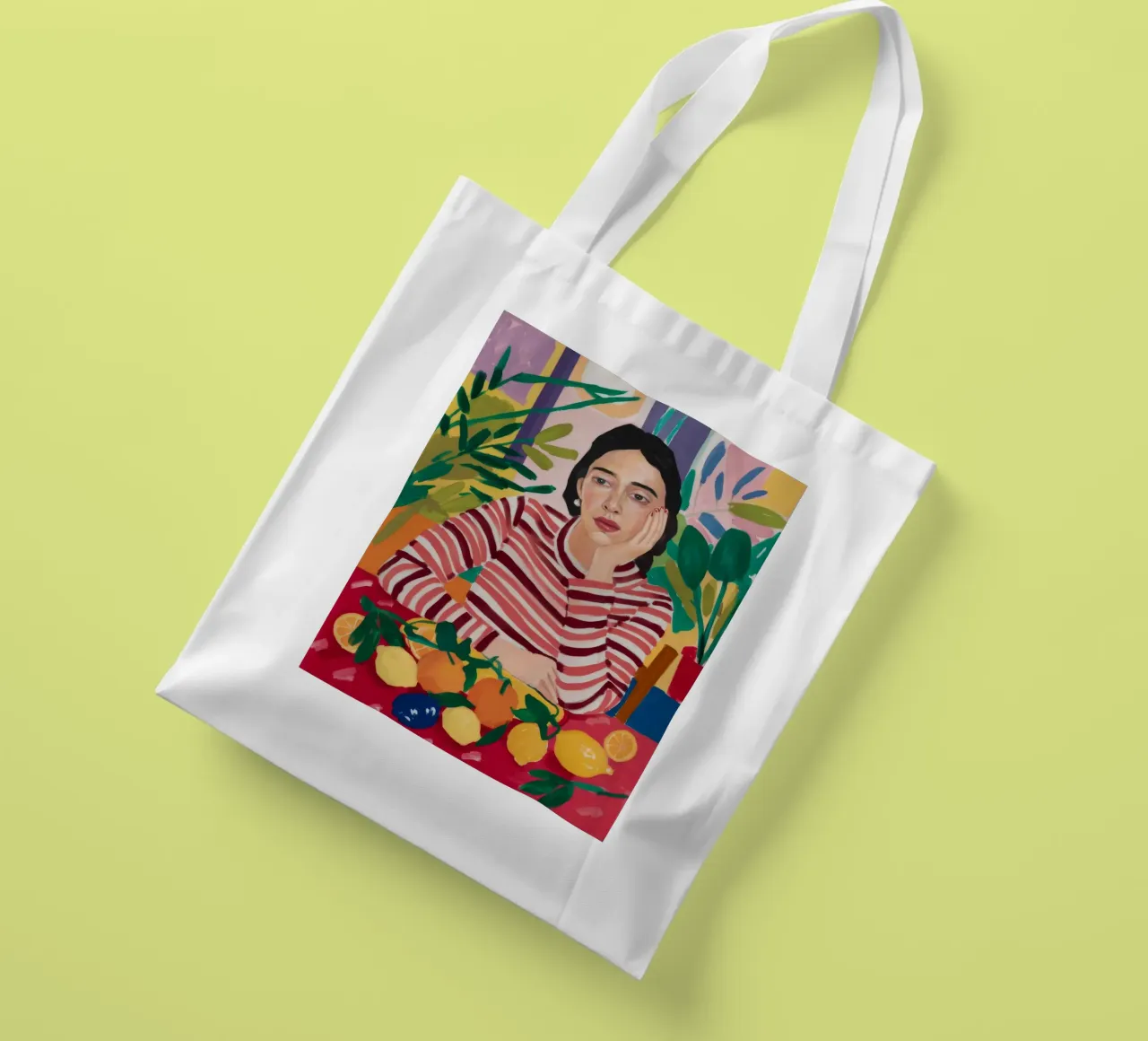 Camicia a righe Stillness borsa in juta da Fable Tempa