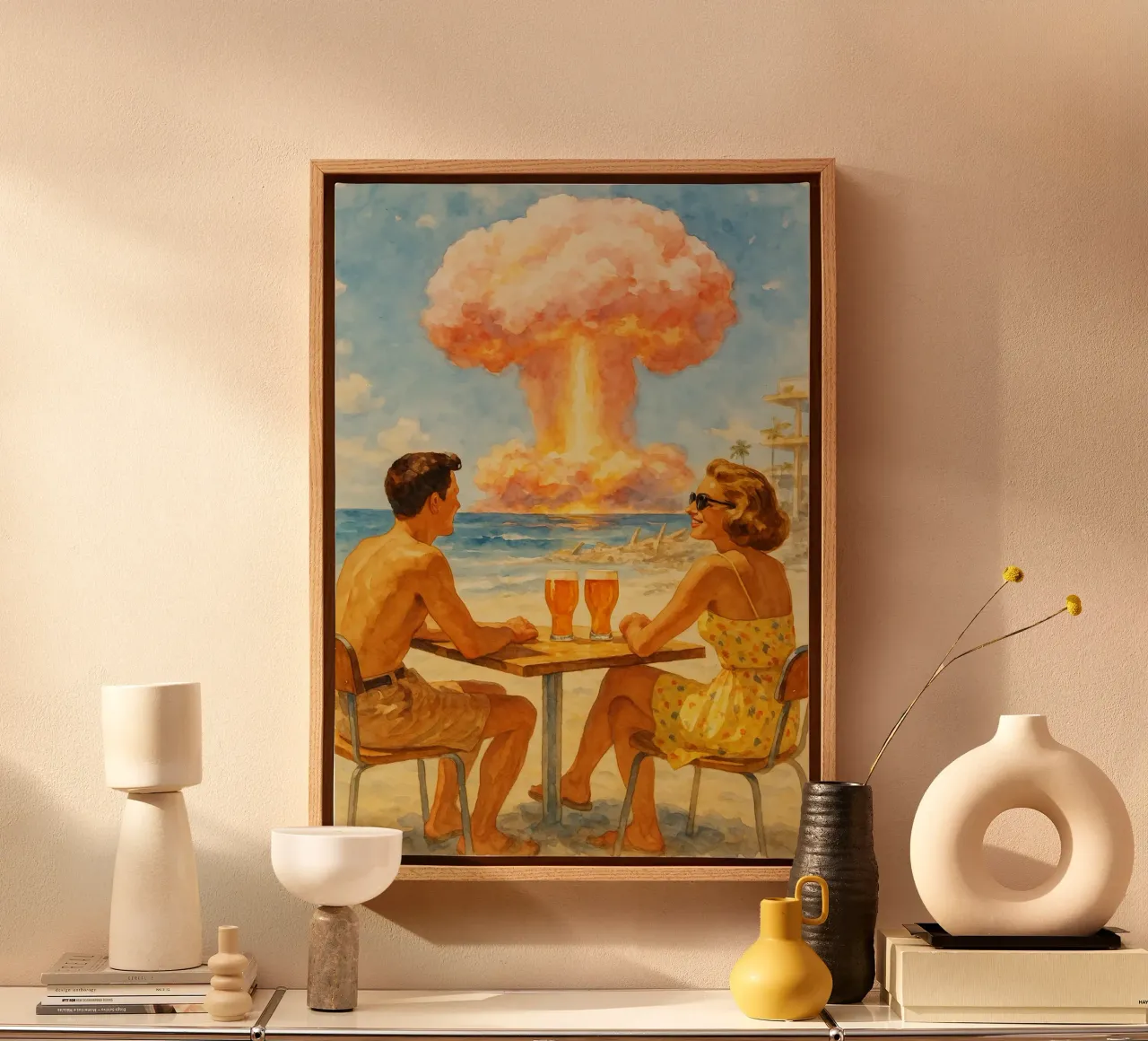 grappig koppel sarcastisch bekijk de boem canvas met Baklijst van pakazi