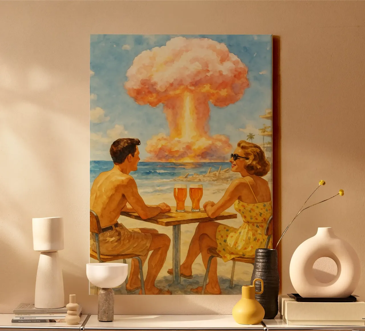 grappig koppel sarcastisch bekijk de boem canvas met Baklijst van pakazi