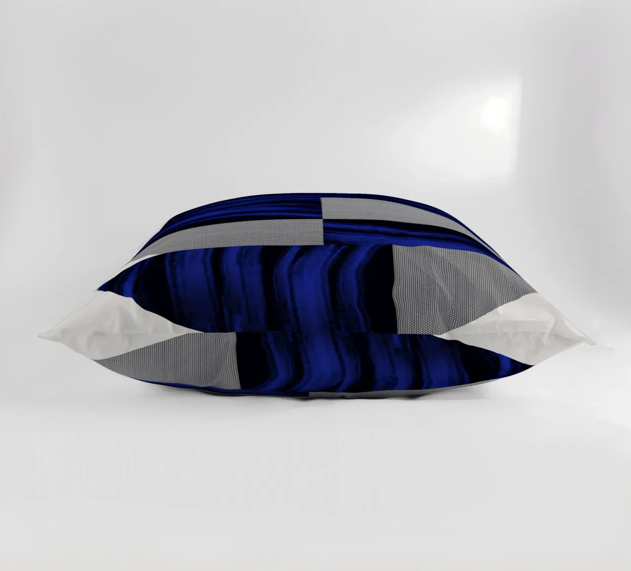 Luxury blue and grey nordic art 02 decorative cushion by Little Dean