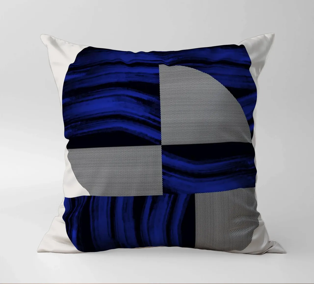 Luxury blue and grey nordic art 02 decorative cushion by Little Dean
