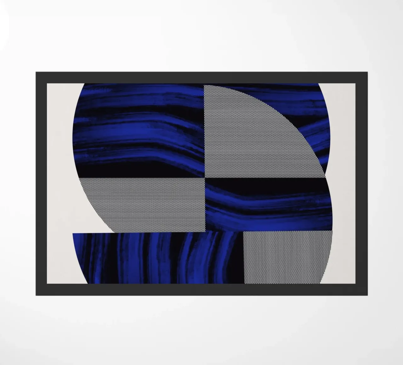 Luxury blue and grey nordic art 02 doormat by Little Dean