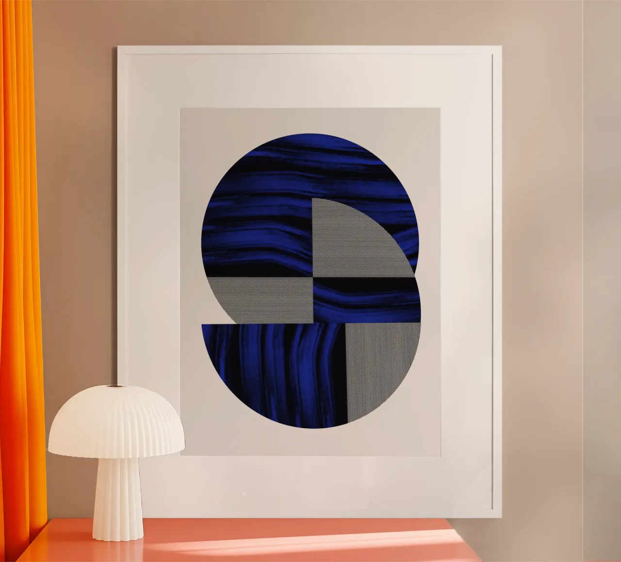 Luxe blauw en grijs nordic art 02 poster van Little Dean