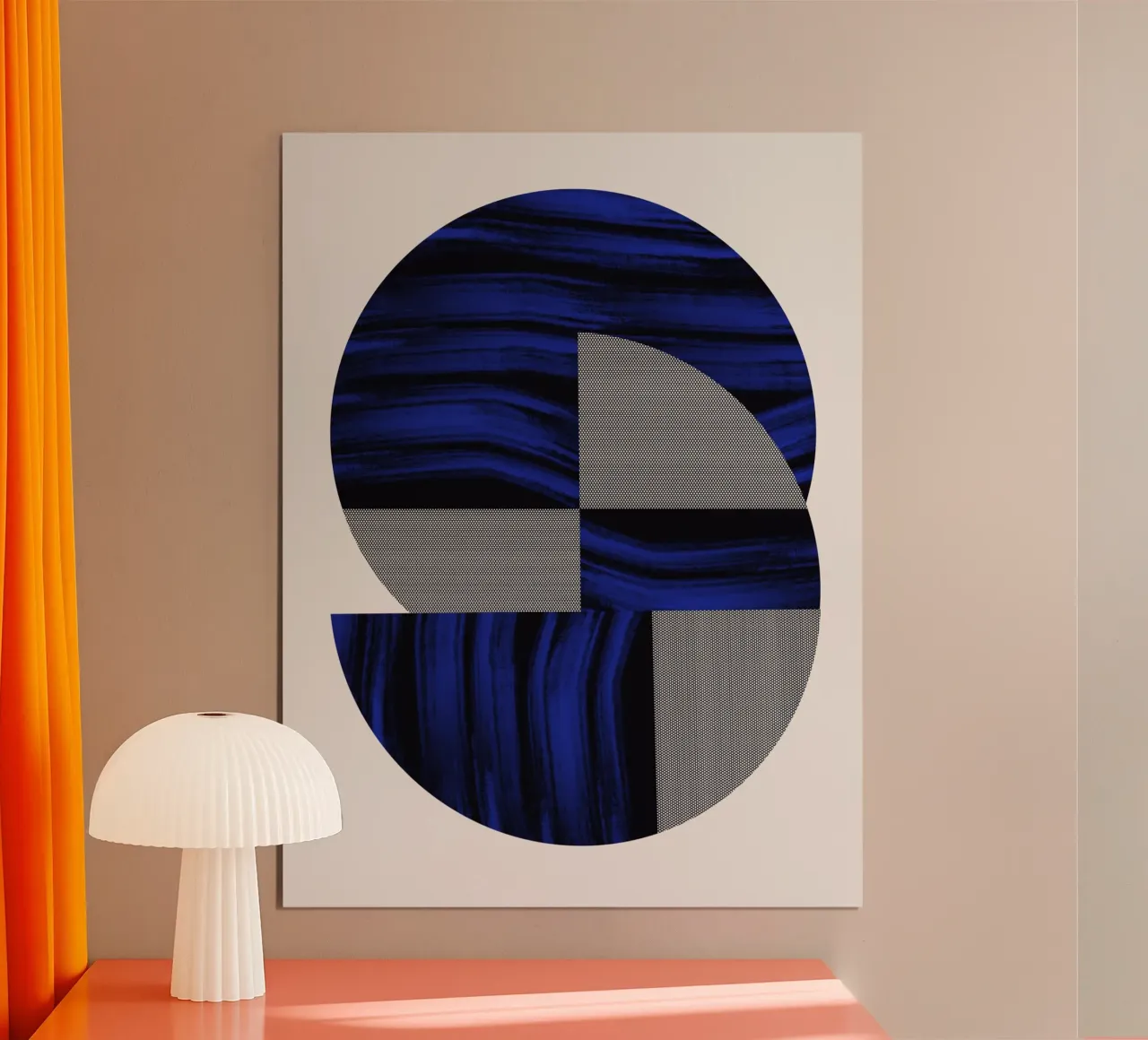 Luxe blauw en grijs nordic art 02 poster van Little Dean