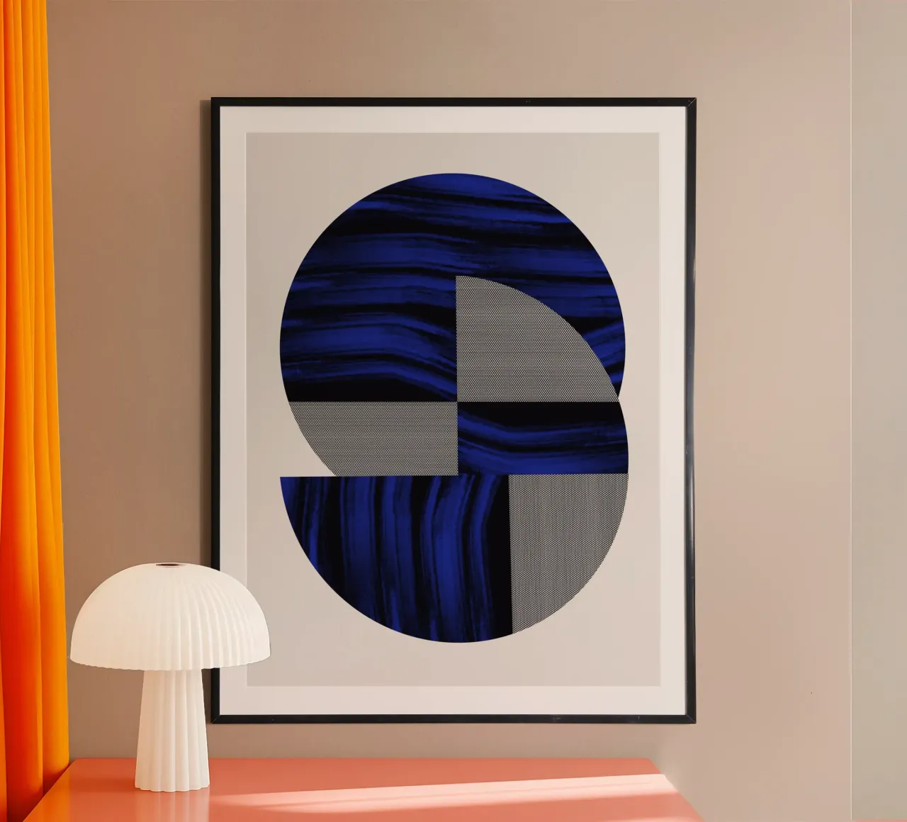 Luxe blauw en grijs nordic art 02 poster van Little Dean