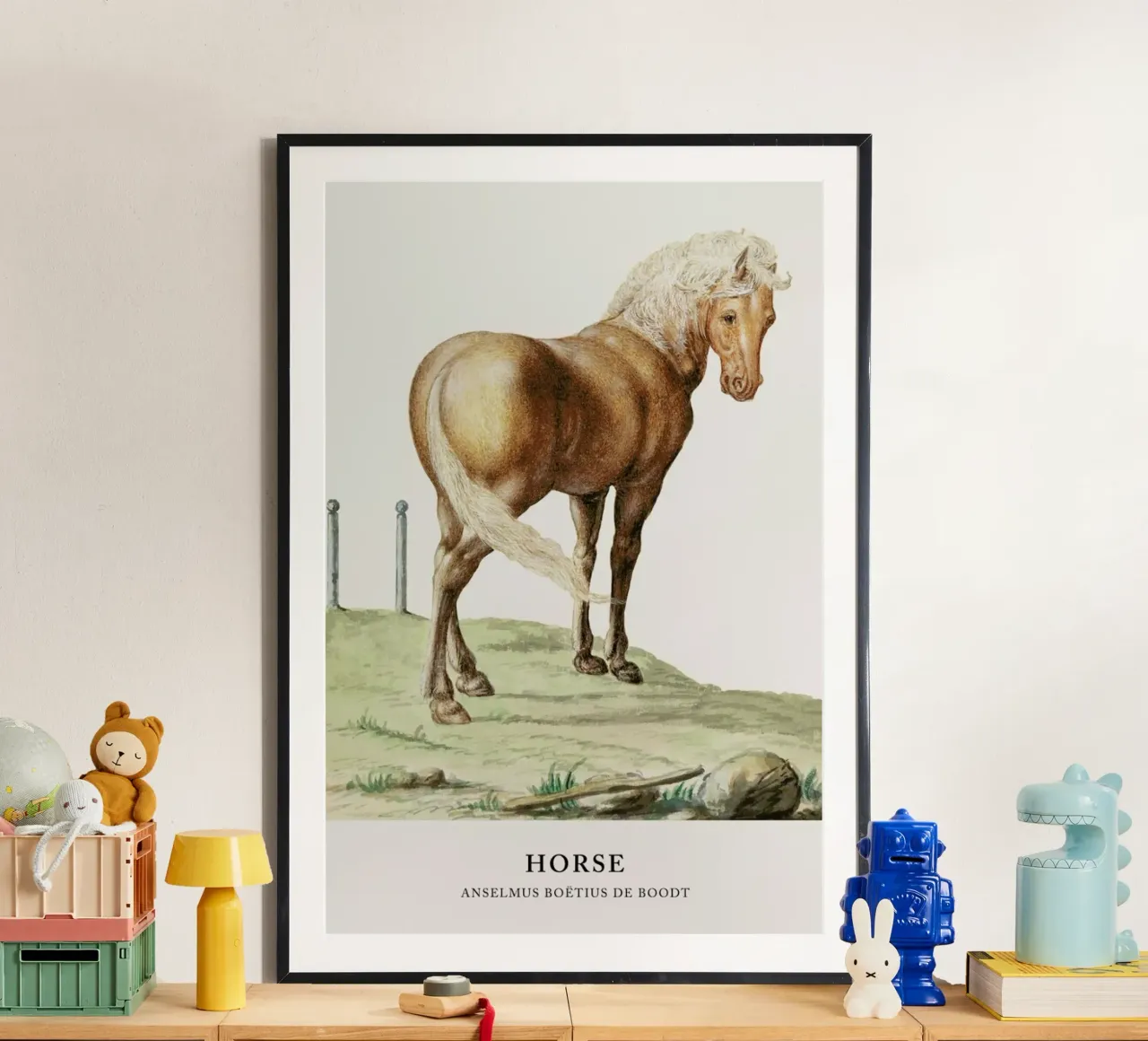 Anselmus Boëtius de Boodt - Horse II poster con telaio in alluminio da Vintage by JUNIQE