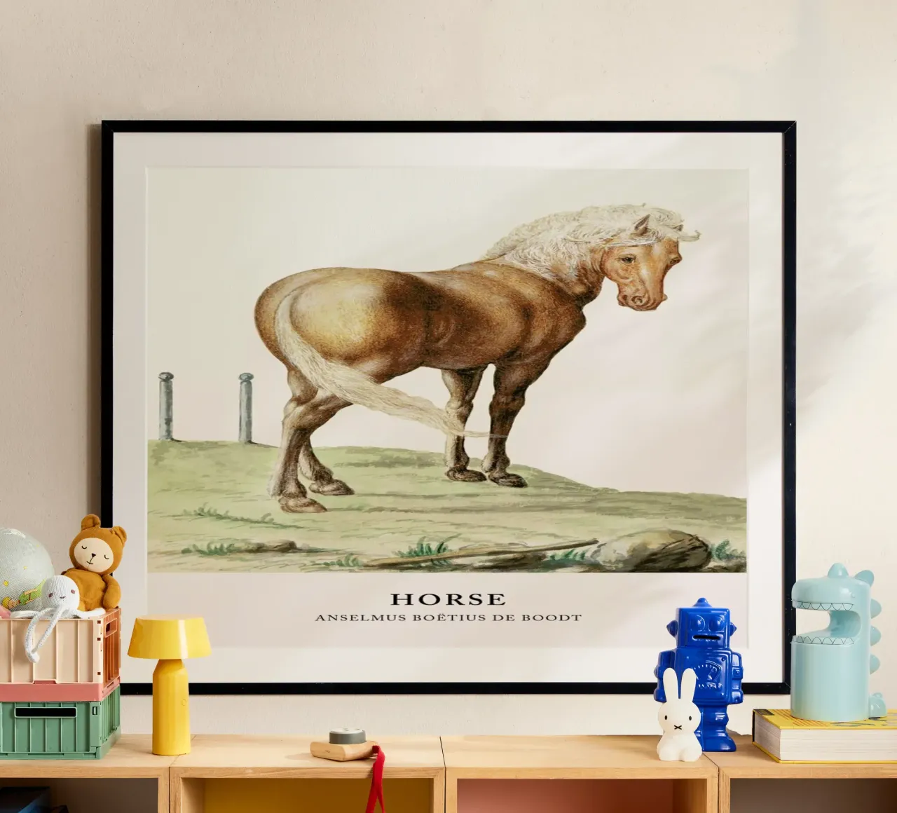 Anselmus Boëtius de Boodt - Horse II poster con telaio in alluminio da Vintage by JUNIQE