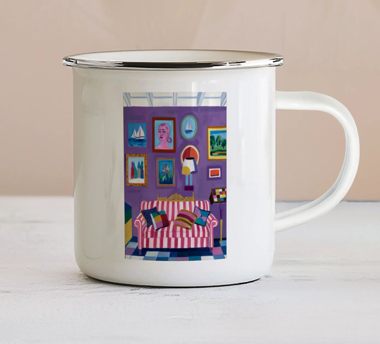 Camera viola Pop tazza in smalto da Pan Denim