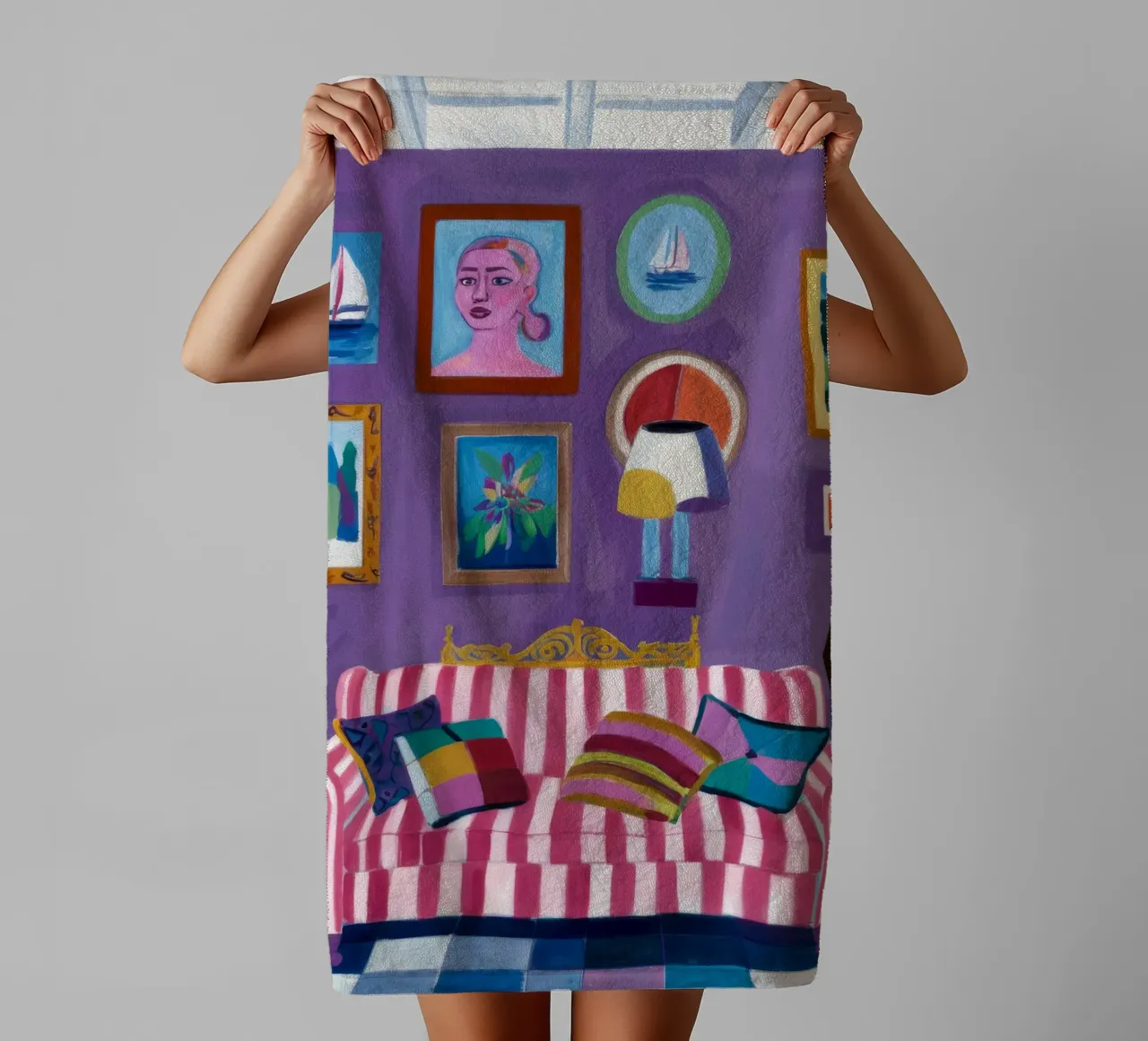 Camera viola Pop asciugamano da bagno da Pan Denim