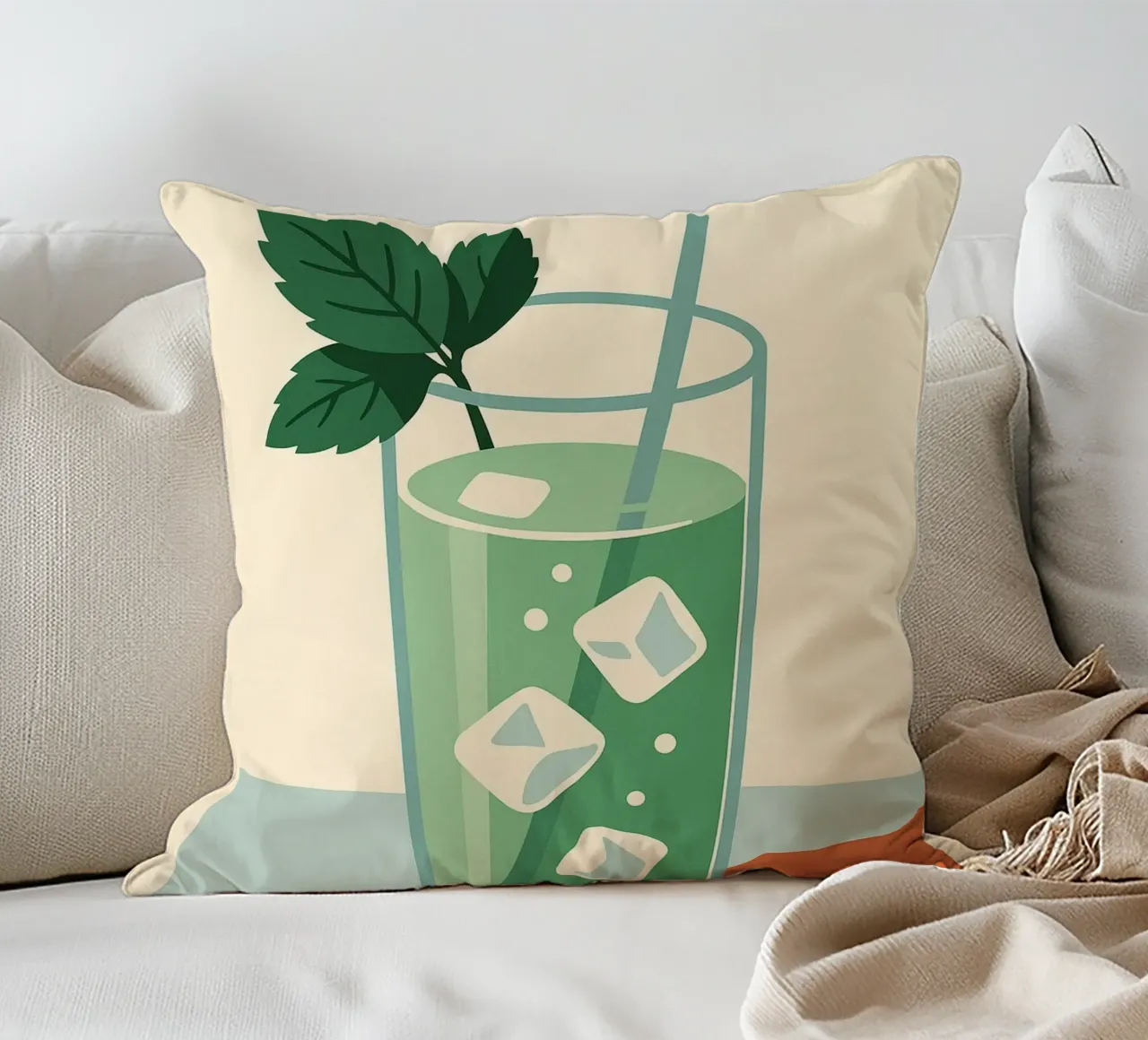 MENTHE - Un poster fresco e in stile vintage cuscino da Boissons - Affiches & posters - Retro