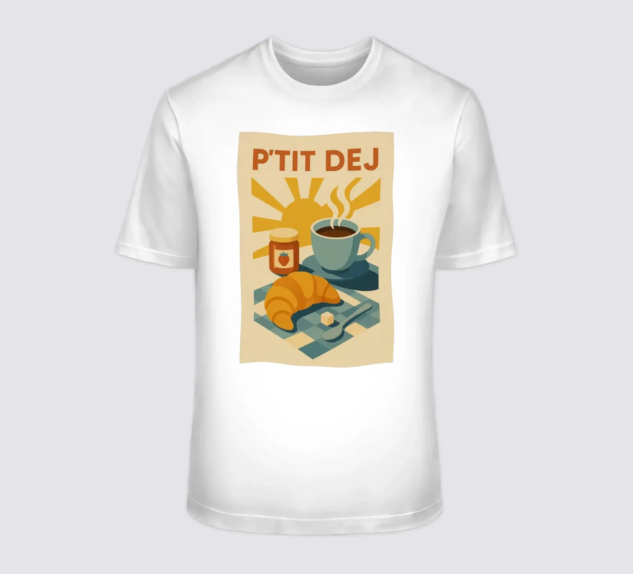 P'TIT DEJ - Il fascino retrò della colazione alla francese t-shirt da Boissons - Affiches & posters - Retro