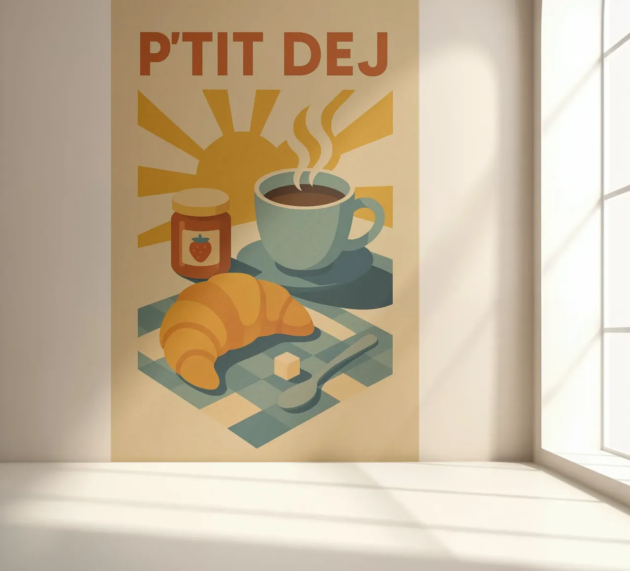 P'TIT DEJ - Der Retro-Charme des französischen Frühstücks Fototapete von Boissons - Affiches & posters - Retro