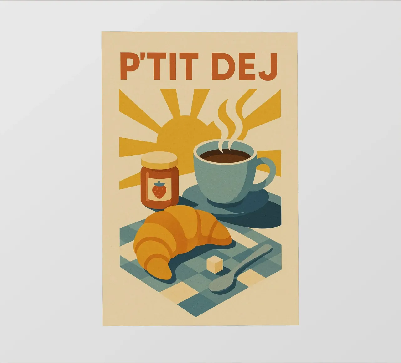 P'TIT DEJ - Der Retro-Charme des französischen Frühstücks Fototapete von Boissons - Affiches & posters - Retro