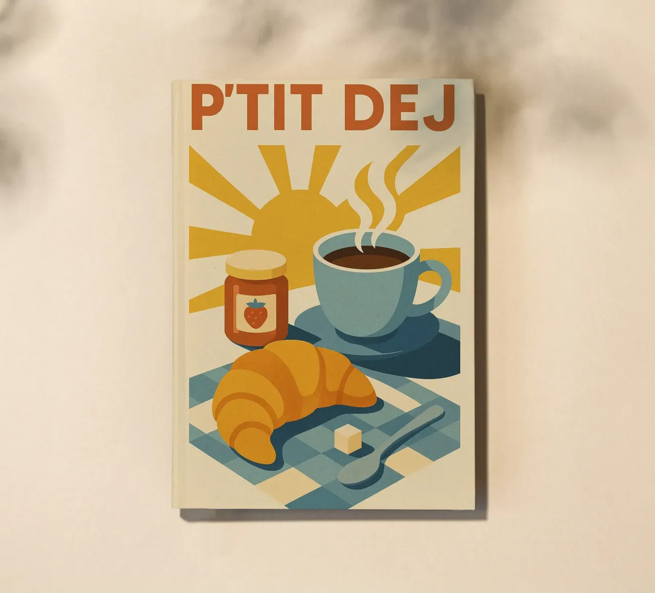 P'TIT DEJ - The retro charm of French-style breakfast notebook by Boissons - Affiches & posters - Retro