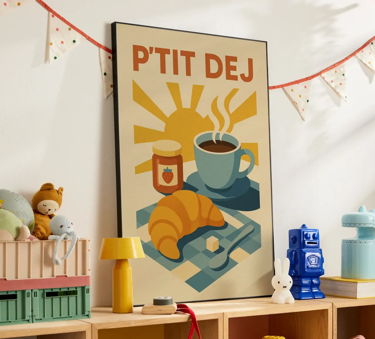 P'TIT DEJ - Il fascino retrò della colazione alla francese alluminio dibond da Boissons - Affiches & posters - Retro