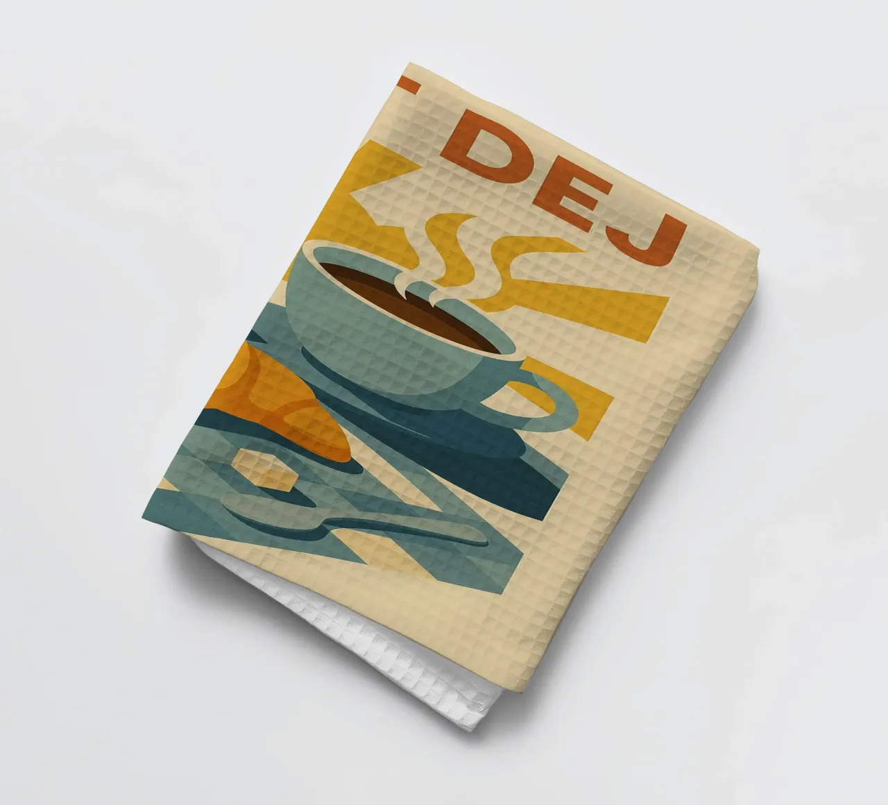 P'TIT DEJ - Il fascino retrò della colazione alla francese canovaccio da cucina da Boissons - Affiches & posters - Retro
