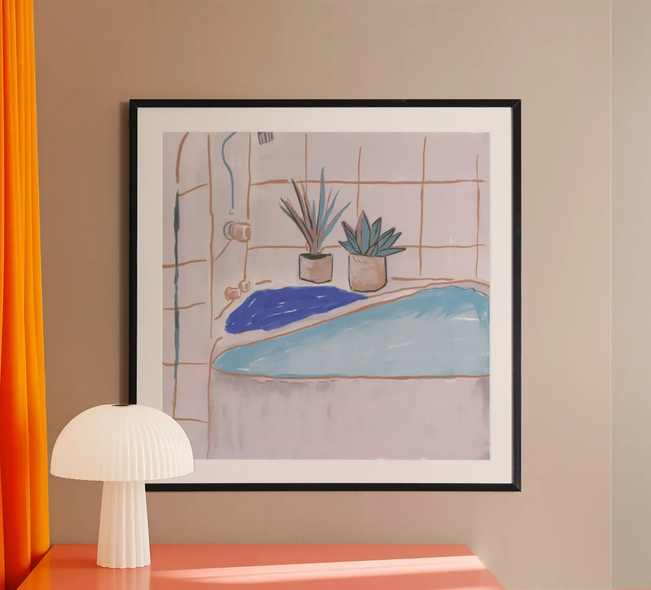 Vasca da bagno Serenità vegetale poster da Pan Denim