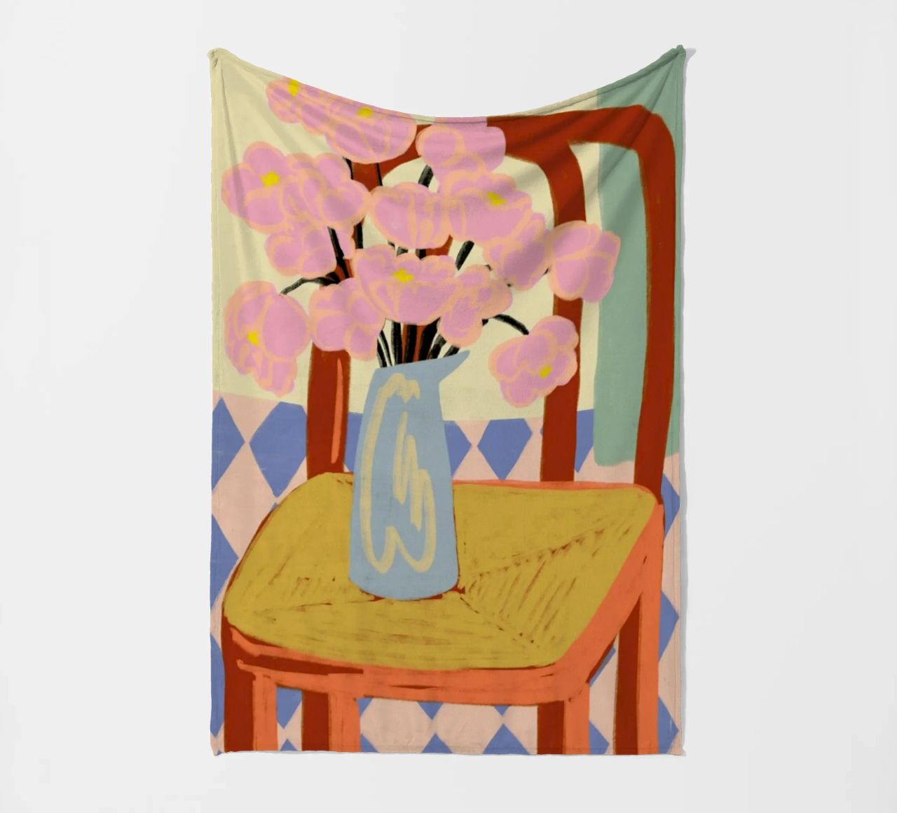 Flowers On A Chair fleece blanket by Sandra Poliakov