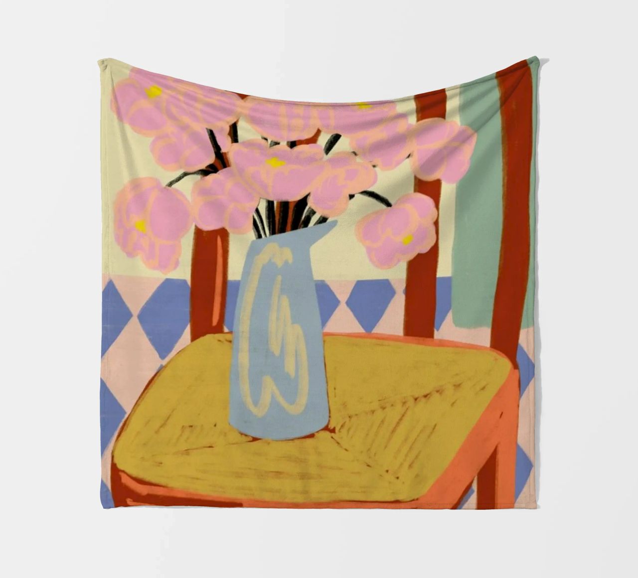 Flowers On A Chair fleece blanket by Sandra Poliakov