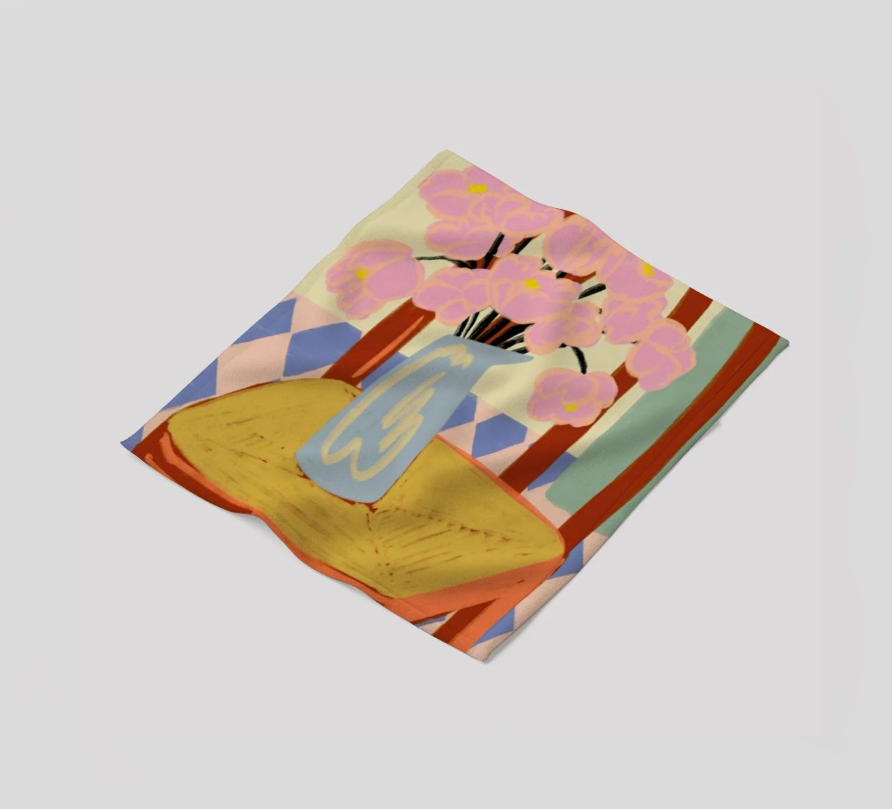 Flowers On A Chair fleece blanket by Sandra Poliakov