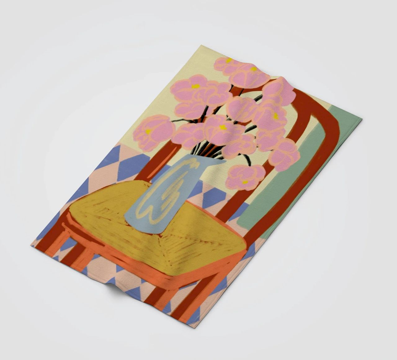 Flowers On A Chair fleece blanket by Sandra Poliakov