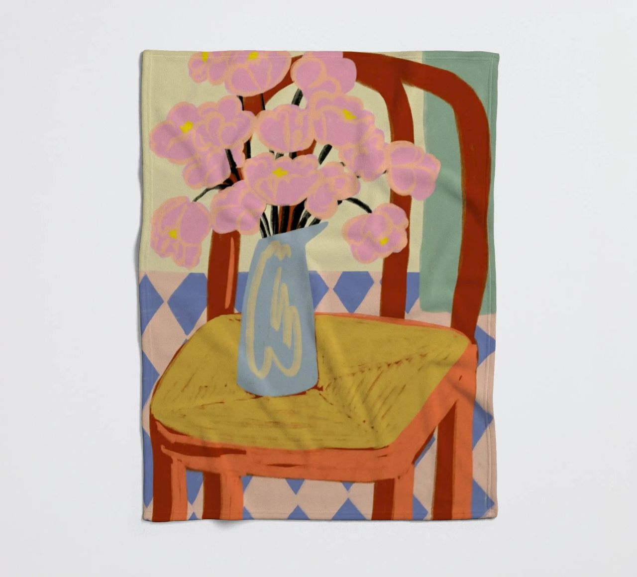 Flowers On A Chair fleece blanket by Sandra Poliakov