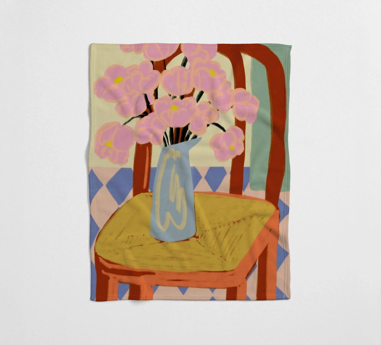 Flowers On A Chair fleece blanket by Sandra Poliakov